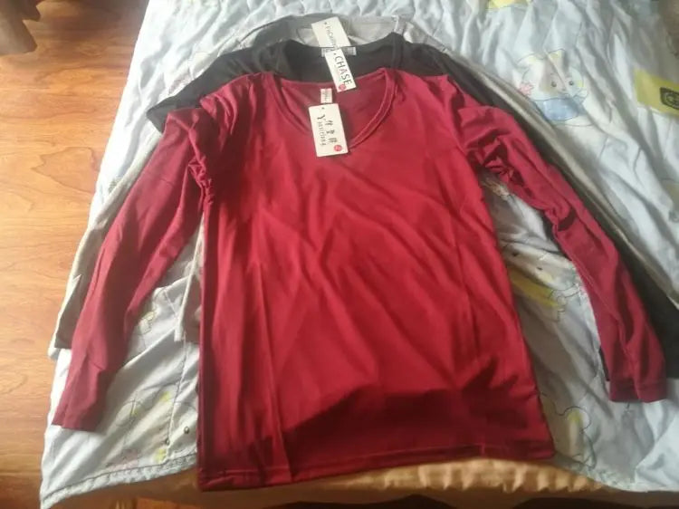 V Neck Mens T Shirts Plain Long Sleeve T Shirt Men Slim Fit Undershirt Armor Summer Casual Tee Tops Underwear Tshirt White Black