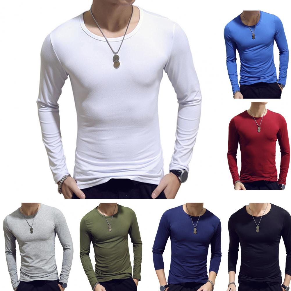 65% Dropshipping!Fashion Men's T-shirt Casual O-neck Long Sleeve Slim Outdoor Sports Top