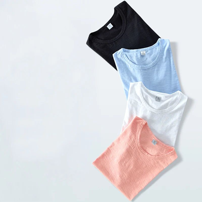 New style Clothing brand T Shirt Men Cotton Short Sleeve round neck Men Tops Tees white t Shirts men Solid TShirt Mens Camiseta