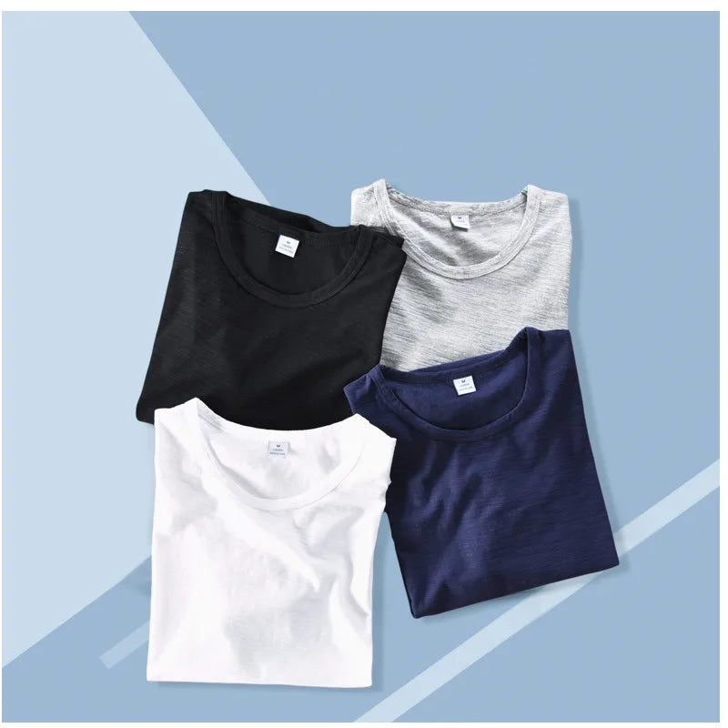 New style Clothing brand T Shirt Men Cotton Short Sleeve round neck Men Tops Tees white t Shirts men Solid TShirt Mens Camiseta