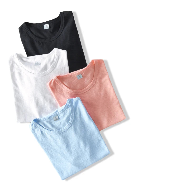 New style Clothing brand T Shirt Men Cotton Short Sleeve round neck Men Tops Tees white t Shirts men Solid TShirt Mens Camiseta