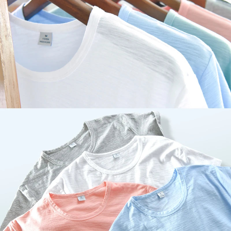 New style Clothing brand T Shirt Men Cotton Short Sleeve round neck Men Tops Tees white t Shirts men Solid TShirt Mens Camiseta