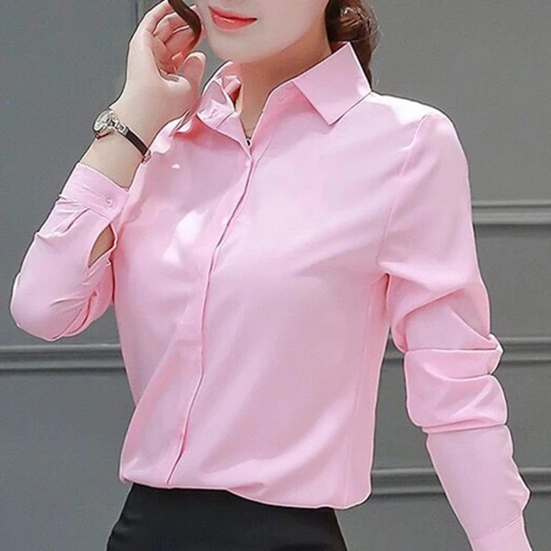 Women Shirts Blouses Women White Shirt Long Sleeve Blouse Female Tops OL Basic Shirt Blouses 2025 Fashion Elegant Woman Clothing