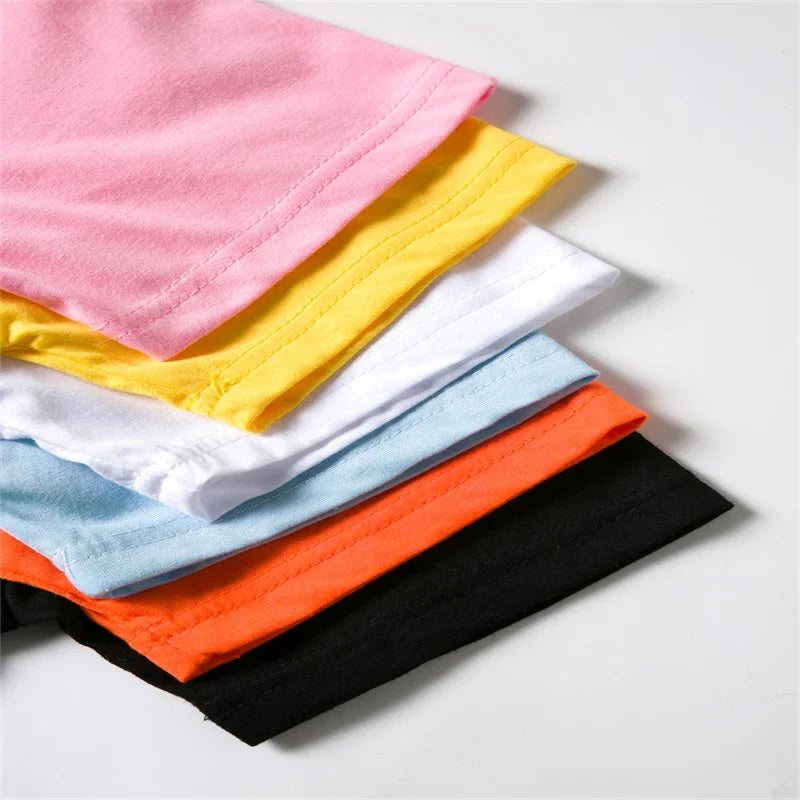 Hot Selling Solid Color T-Shirt Top Kids  2-12-Year-Old Kids Boys and Girls Casual Sports Outdoor T-Shirt Top Round Neck