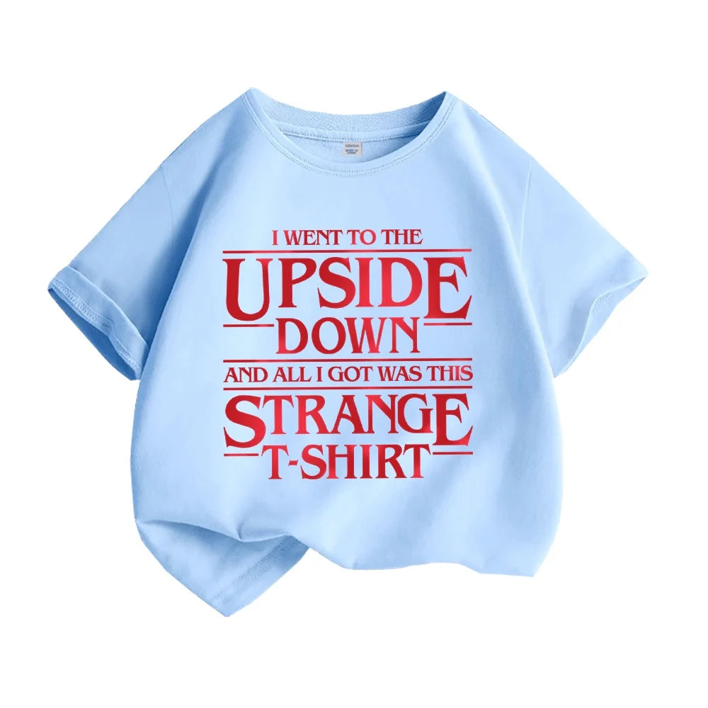 Kids Stranger Themed T Shirt Upside Down Inspired Graphic Tee Youth Short Sleeve Casual Cotton Top for Boys Girls Children
