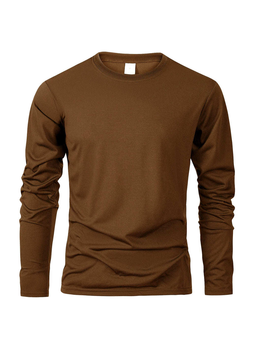 Men's Casual Long-sleeve T-shirt Round Neck Shirt Pullover Tops Daily Solid Sports Breathable versatile Men's T-shirts Clothes