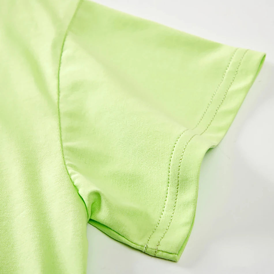 Kids Plain Color Short Sleeve T Shirt Summer Boys Girls Casual Tee Breathable Tops Children Casual School Clothing 2025 Fashion