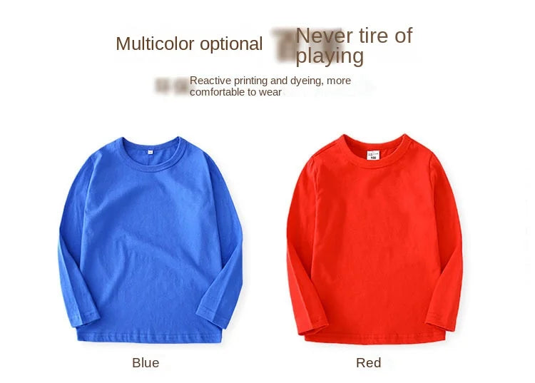 2025 Children T-shirt Boys Girls Tees Autumn Spring Cotton Long Sleeve White Shirt Kids Tops Baby Clothes