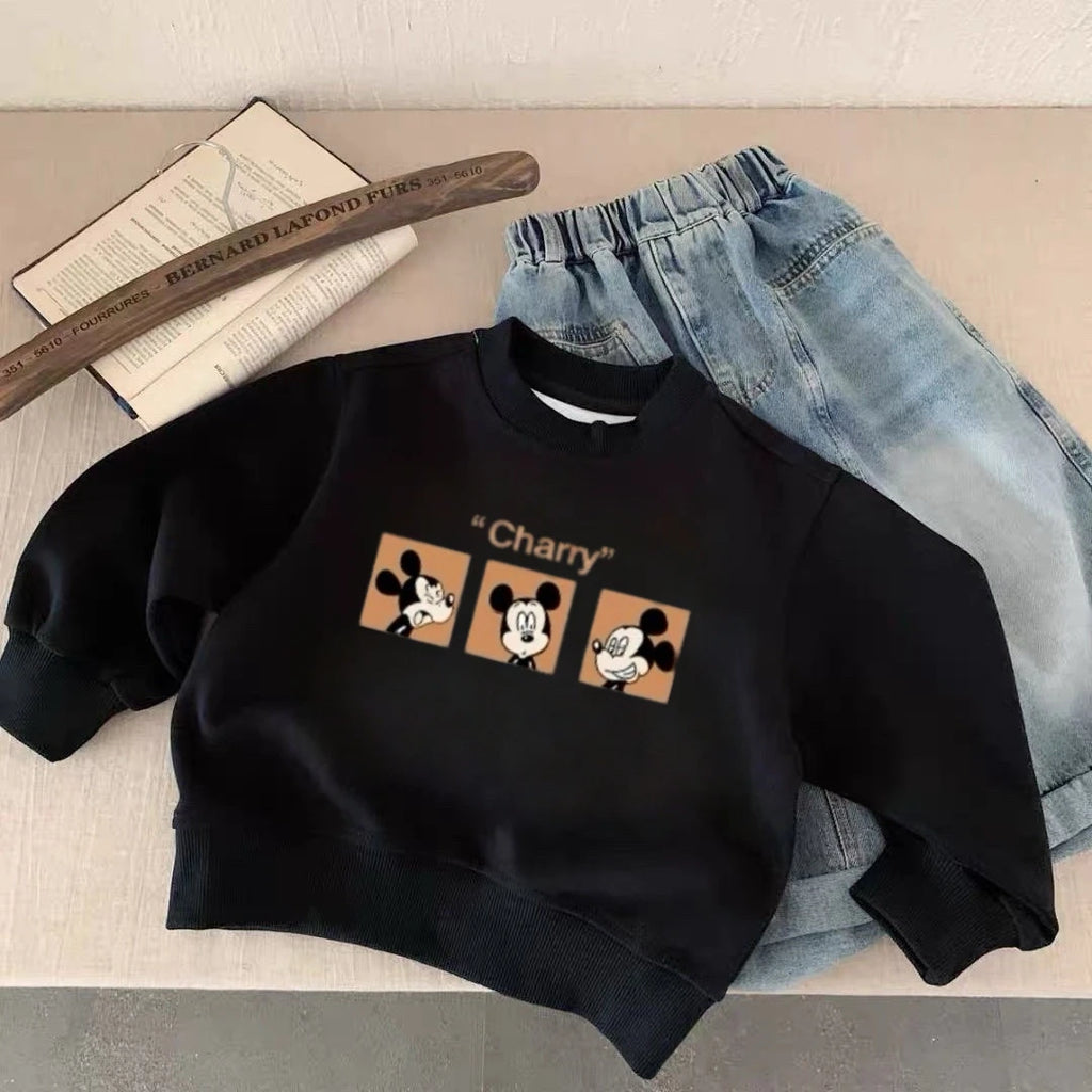 Cartoon Sweatshirts Fashion Casual Clothes Spring/Fall Long-sleeved Tops New Lovely Simple Versatile Hoodie For 0-6Years Boys