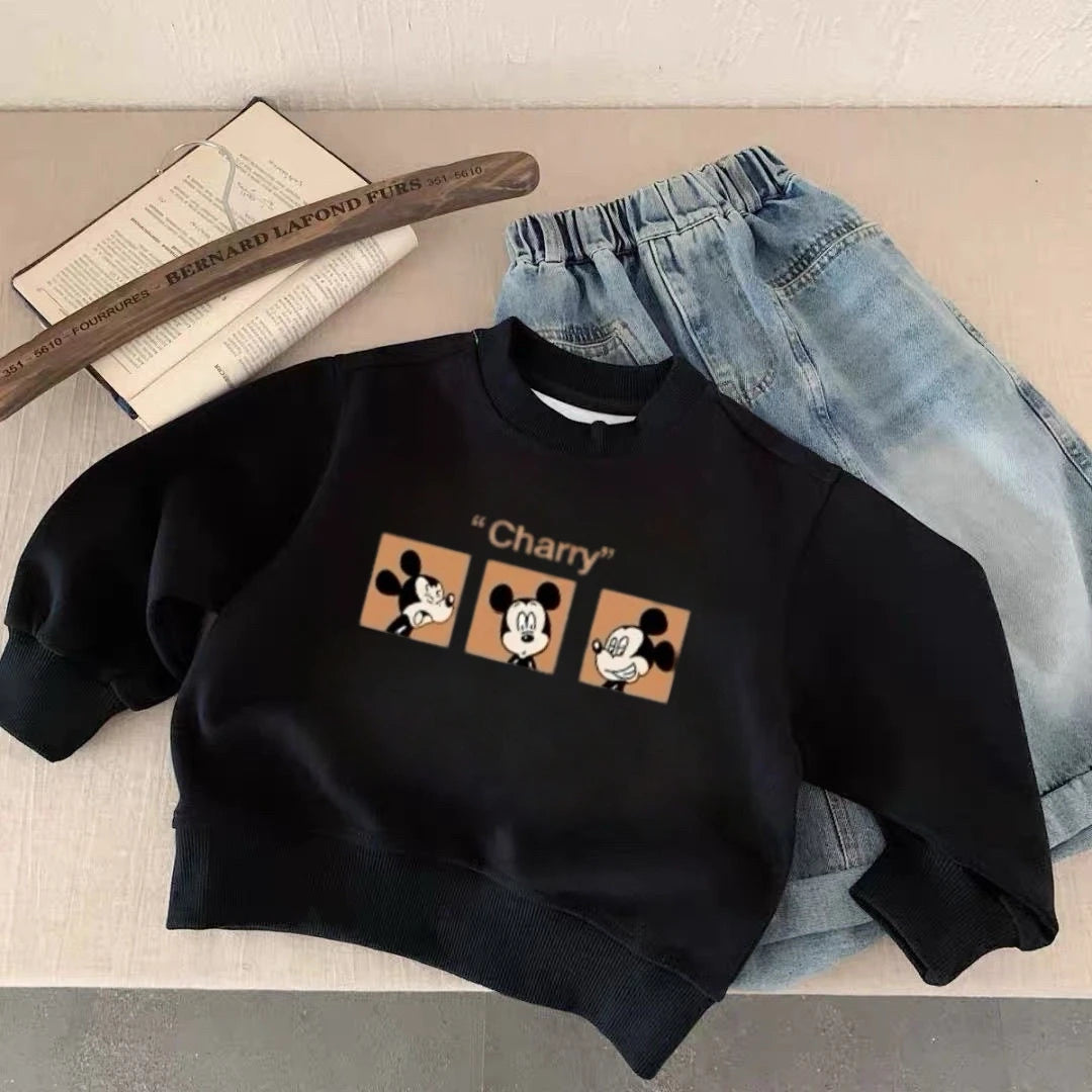 Cartoon Sweatshirts Fashion Casual Clothes Spring/Fall Long-sleeved Tops New Lovely Simple Versatile Hoodie For 0-6Years Boys