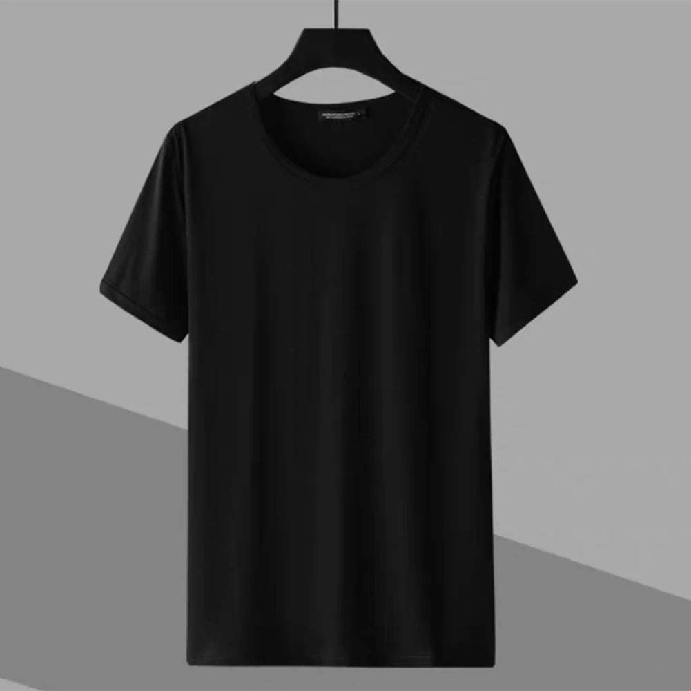 Hot Fashion T-shirts Mens Tee Breathable Comfort T Shirt Baselayer Unisex Basic Bottoming Round Neck Short Sleeve