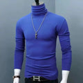 Basic Bottoming Plain T-shirt Fashion Men's Casual Slim Fit Basic Turtleneck High Collar Pullover Male Autumn Spring Thin Tops
