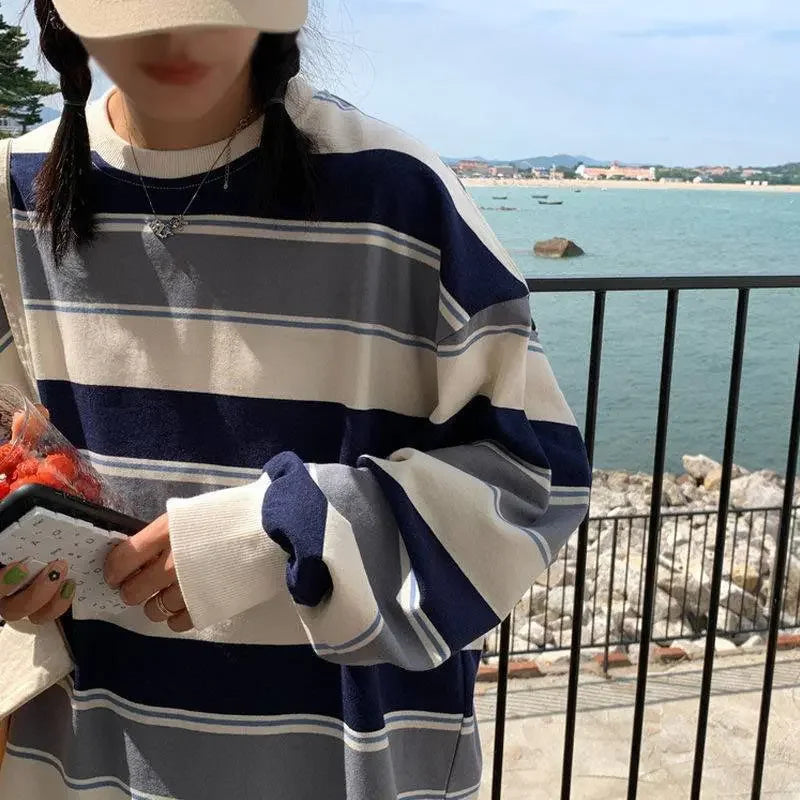 Women T shirts four seasons Woman clothing Y2k Top Sweatshirt 2023 korean Fashion Long Sleeves Tee Loose Couple Graphic T-shirt