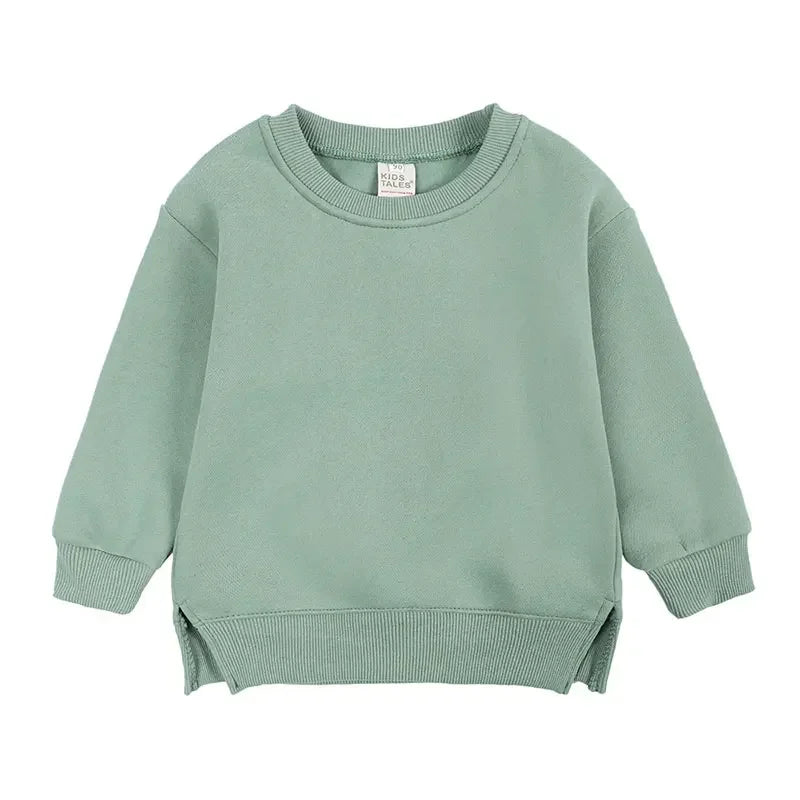Fashion Solid Color Kids Clothes Boys Sweatshirt Cotton Long Sleeve T-shirt for Boy Spring Autumn Children's Hoodie 1-6 Years