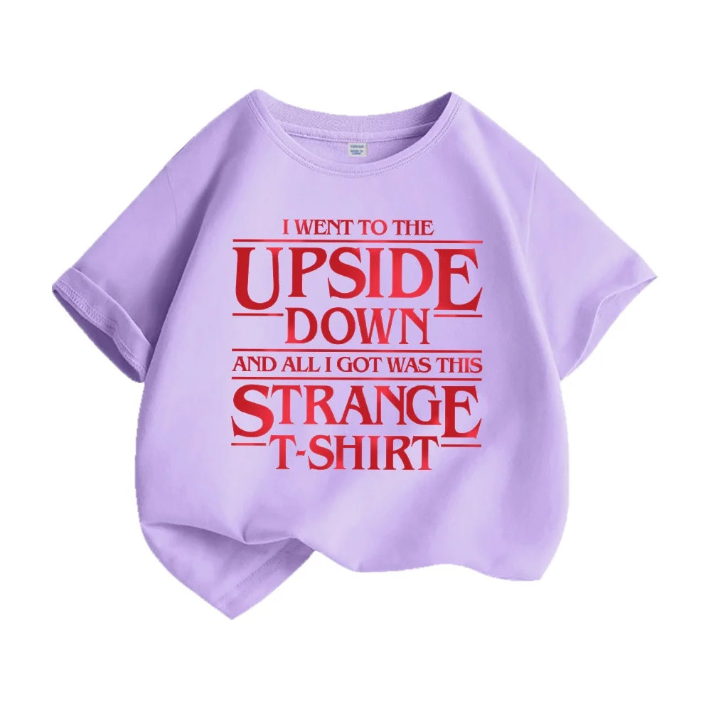 Kids Stranger Themed T Shirt Upside Down Inspired Graphic Tee Youth Short Sleeve Casual Cotton Top for Boys Girls Children