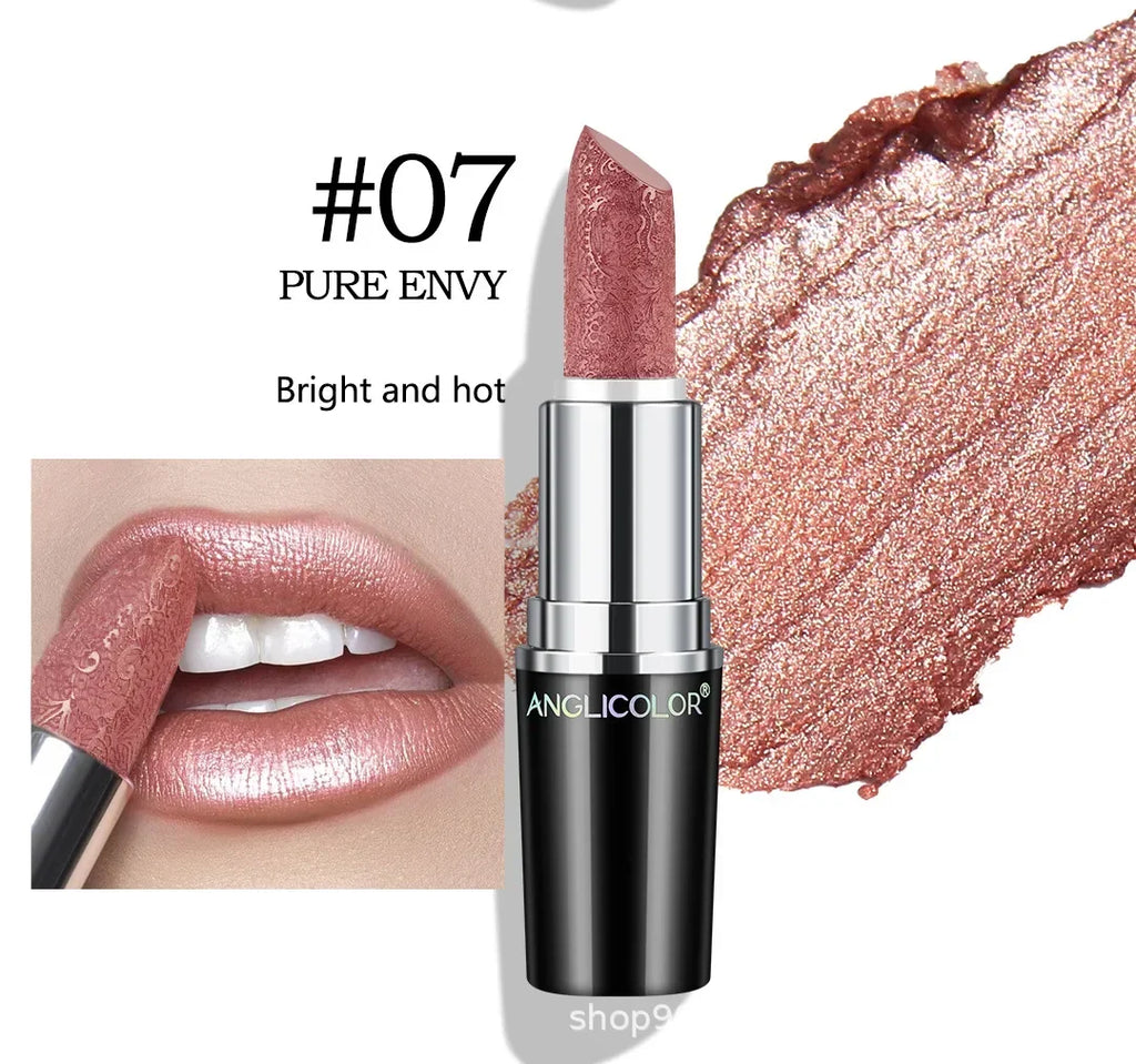 Makeup Non-sticky Non-fading Lipstick Pearlescent Long-lasting Moisturizing Fine Glitter Lip Gloss Hydrating Waterproof Lips Hot