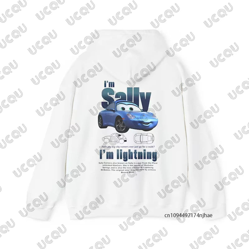 Lightning Mcqueen and Sally Print Couples Hoodies For Women Men 2026 The Cars Autumn Winter Long Sleeve Pullover Oversized Tops