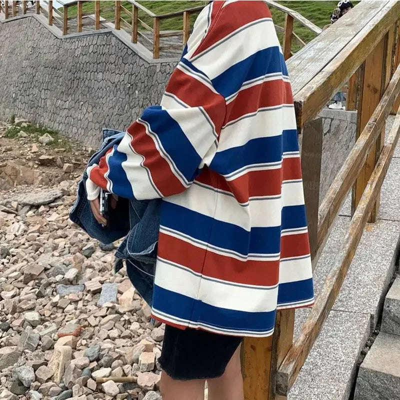 Women T shirts four seasons Woman clothing Y2k Top Sweatshirt 2023 korean Fashion Long Sleeves Tee Loose Couple Graphic T-shirt