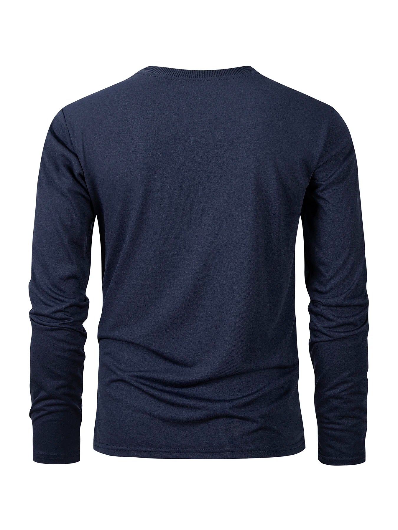 Men's Casual Long-sleeve T-shirt Round Neck Shirt Pullover Tops Daily Solid Sports Breathable versatile Men's T-shirts Clothes