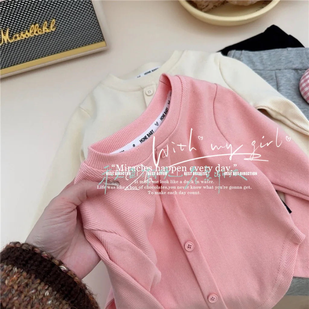 Children's T-Shirts Slim Top Solid Color Fashion Breasted T-shirt Long Sleeve Girls Play Undershirt Kids Clothes for Girls