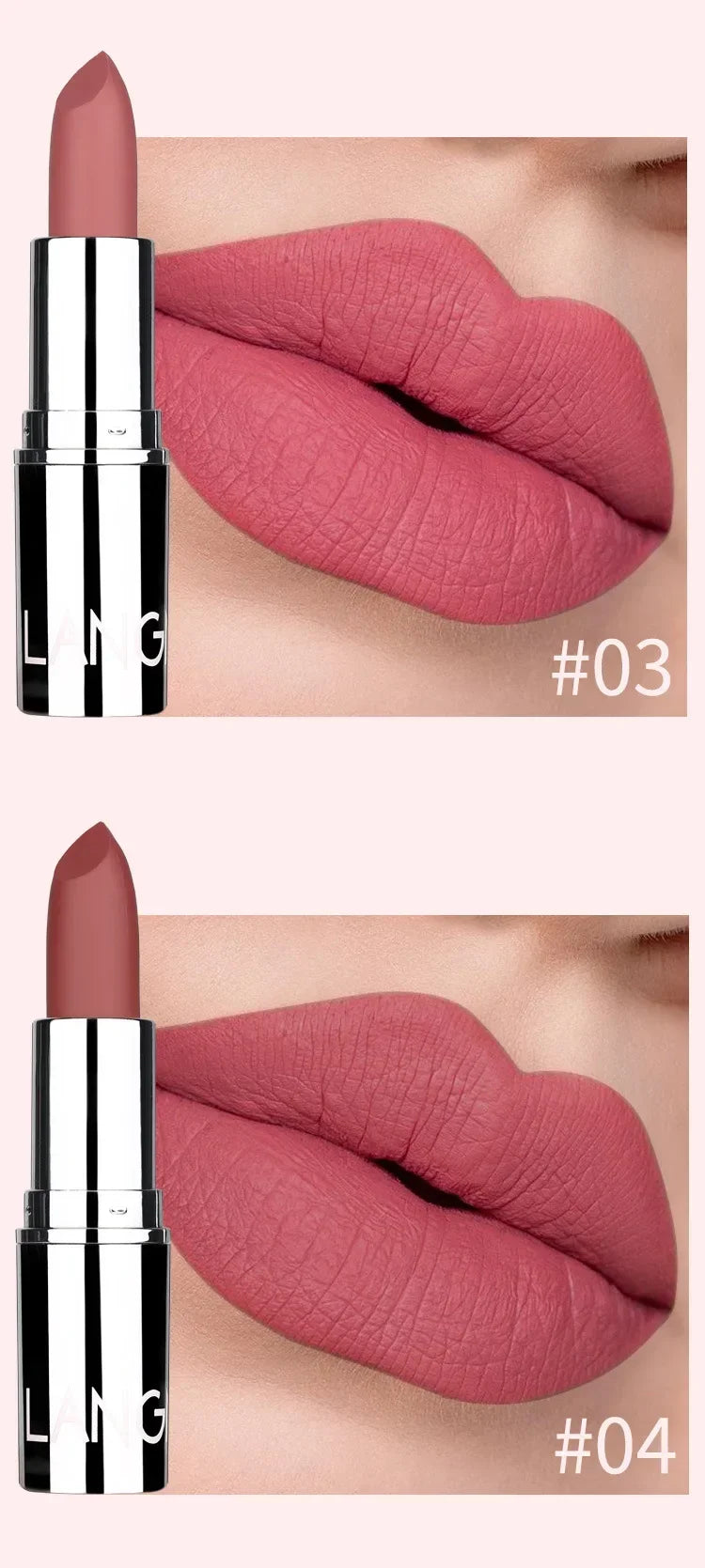 1PC Waterproof Nude Pink Lipstick Matte Lips Stick Long Lasting Non-stick Cup Lip Gloss Moisturizing Lipsticks Make-up Cosmetic