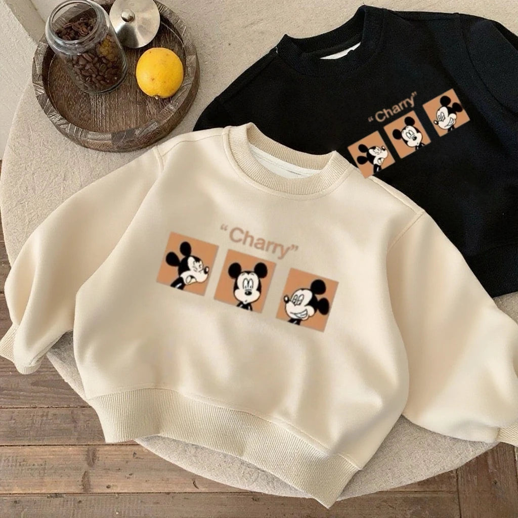 Cartoon Sweatshirts Fashion Casual Clothes Spring/Fall Long-sleeved Tops New Lovely Simple Versatile Hoodie For 0-6Years Boys