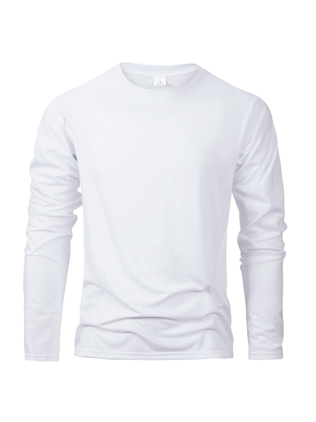 Men's Casual Long-sleeve T-shirt Round Neck Shirt Pullover Tops Daily Solid Sports Breathable versatile Men's T-shirts Clothes