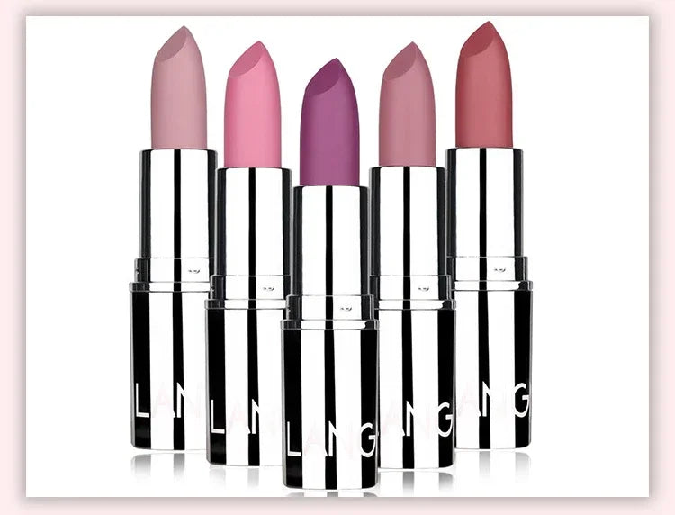1PC Waterproof Nude Pink Lipstick Matte Lips Stick Long Lasting Non-stick Cup Lip Gloss Moisturizing Lipsticks Make-up Cosmetic