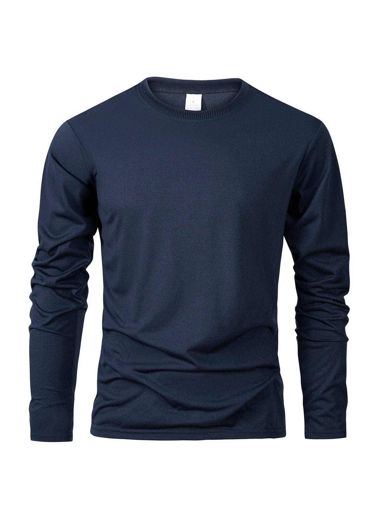 Men's Casual Long-sleeve T-shirt Round Neck Shirt Pullover Tops Daily Solid Sports Breathable versatile Men's T-shirts Clothes
