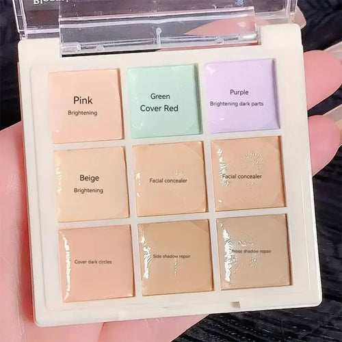 9-color Concealer Palette,Waterproof & Sweatproof Concealer Cover Spots,Acne,Dark Circles,Color Correction Cream,Korean Makeup