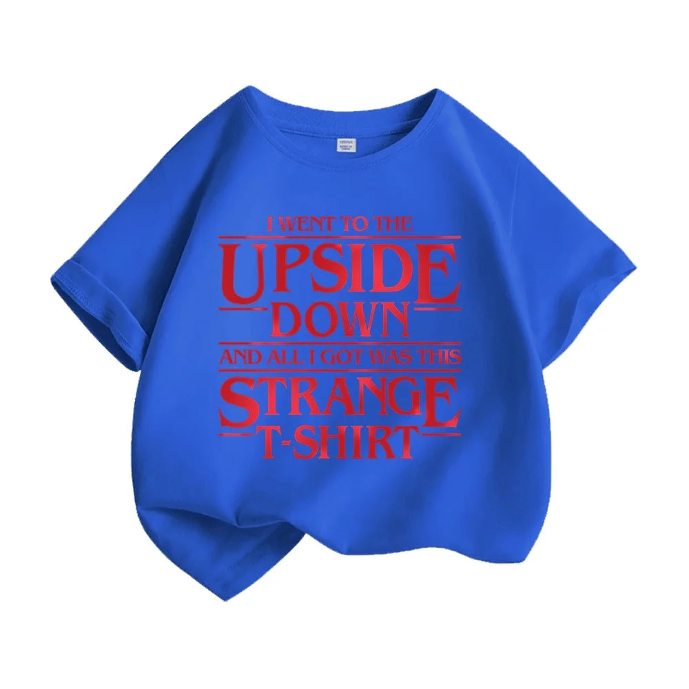 Kids Stranger Themed T Shirt Upside Down Inspired Graphic Tee Youth Short Sleeve Casual Cotton Top for Boys Girls Children