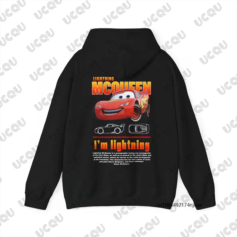Lightning Mcqueen and Sally Print Couples Hoodies For Women Men 2026 The Cars Autumn Winter Long Sleeve Pullover Oversized Tops