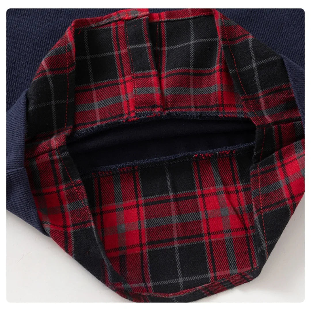 2-6Y Kids Girls Boys Plaid Shirt Baby Boy Clothes Fake Two-Piece Sweatshirt Collar Embroidery Badge Pullover Spring Casual Top