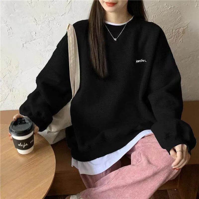 Women T shirts four seasons Woman clothing Y2k Top Sweatshirt 2023 korean Fashion Long Sleeves Tee Loose Couple Graphic T-shirt