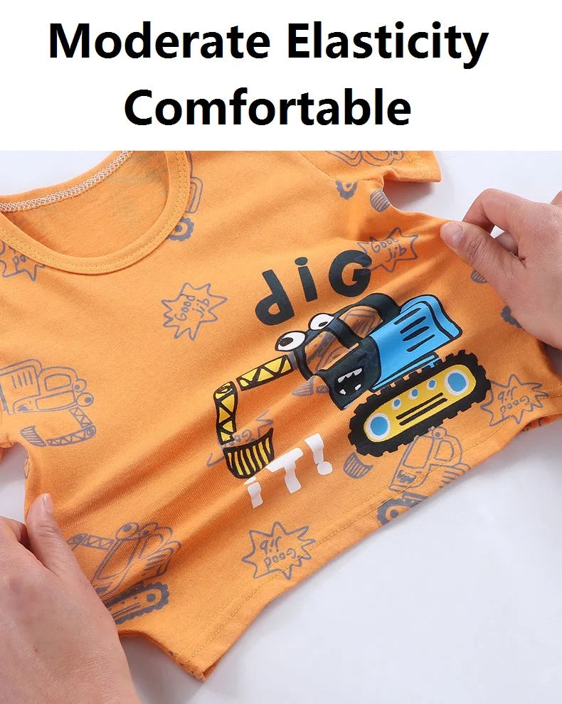 Children's Clothing T-Shirt  Kids Clothes Boys Girls Summer Cartoon Tops Short Sleeve Clothes 100% Cotton Baby Clothing