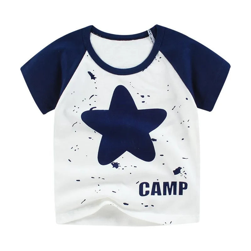 Children's Clothing T-Shirt  Kids Clothes Boys Girls Summer Cartoon Tops Short Sleeve Clothes 100% Cotton Baby Clothing