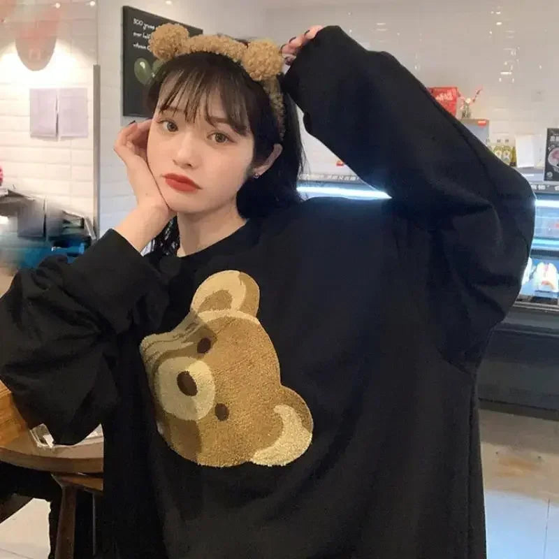 Women T shirts four seasons Woman clothing Y2k Top Sweatshirt 2023 korean Fashion Long Sleeves Tee Loose Couple Graphic T-shirt