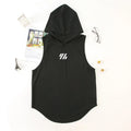 Mens Gym Tank top Men Fitness Sleeveless hooded Shirt Male Mesh Breathable Fitness Sports Vest Undershirt Gyms Running Vest Men