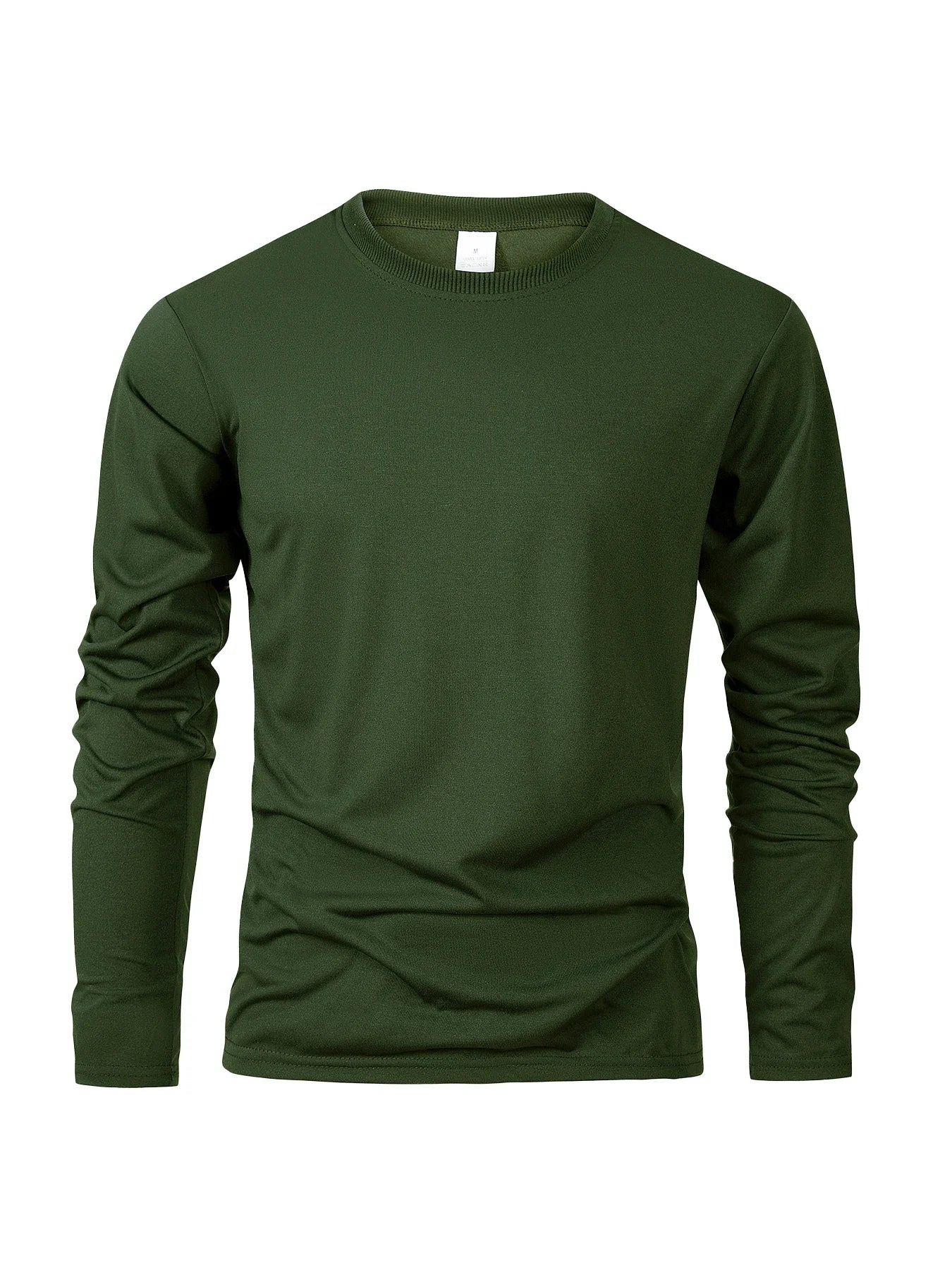 Men's Casual Long-sleeve T-shirt Round Neck Shirt Pullover Tops Daily Solid Sports Breathable versatile Men's T-shirts Clothes