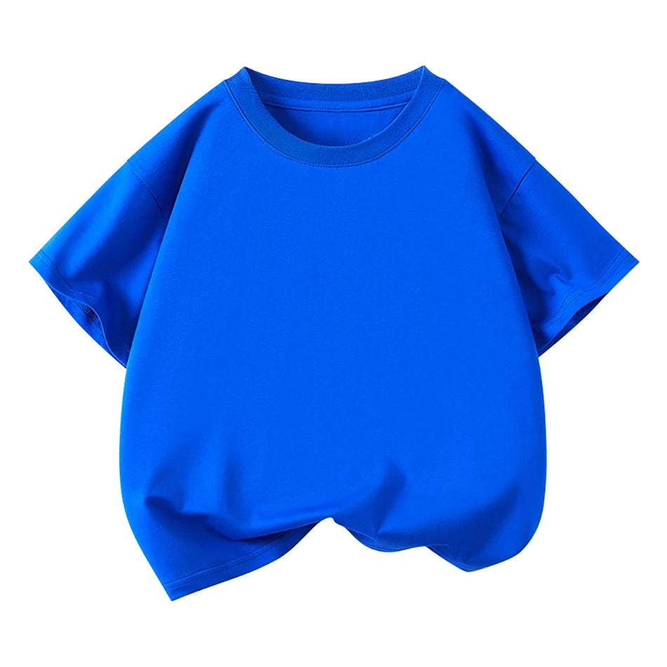 Kids Plain Color Short Sleeve T Shirt Summer Boys Girls Casual Tee Breathable Tops Children Casual School Clothing 2025 Fashion