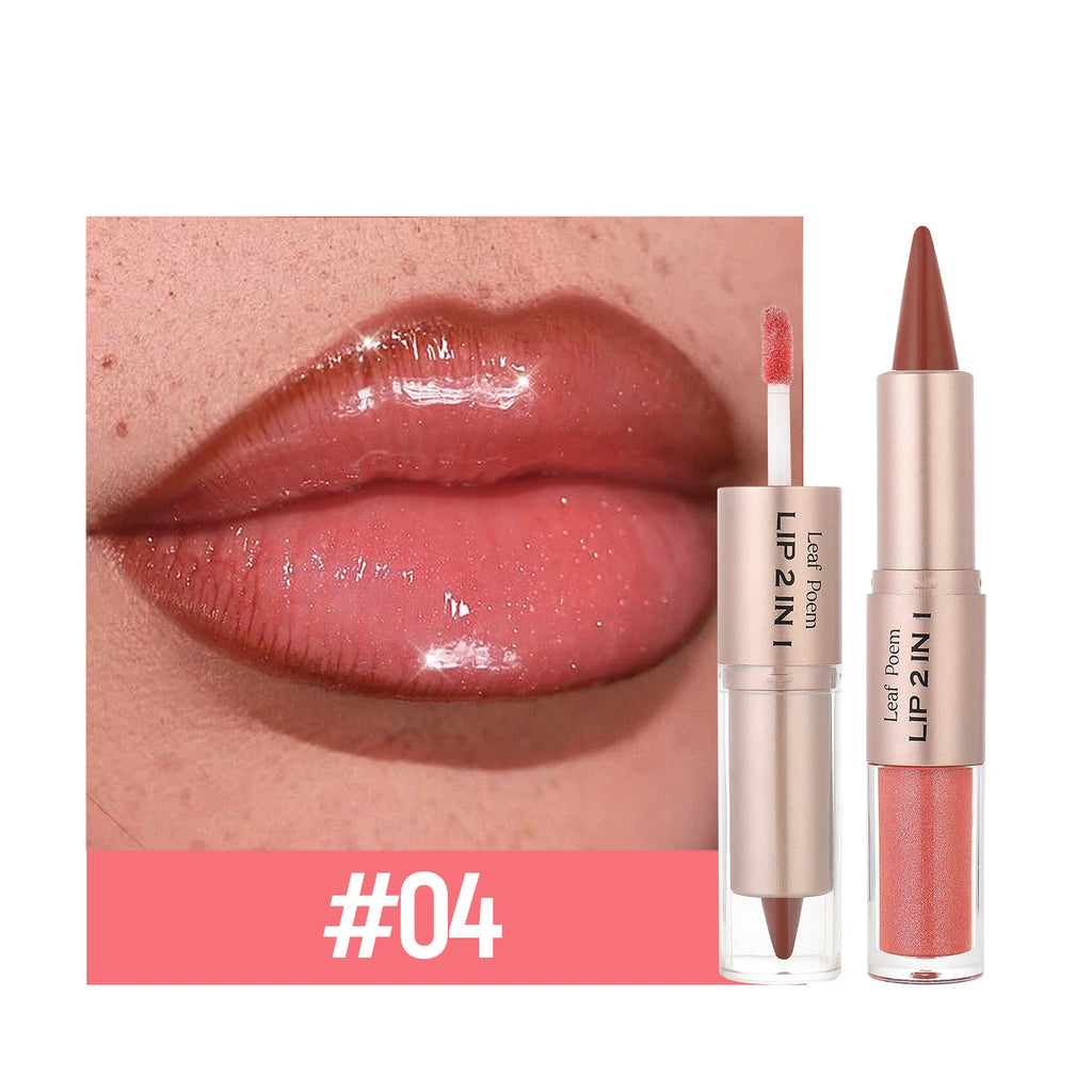 Long Lasting Velvet Matte Lipstick Double Head Lip Gloss Non-stick Cup Lip Gloss Tint Plumper Waterproof Lipstick Makeup
