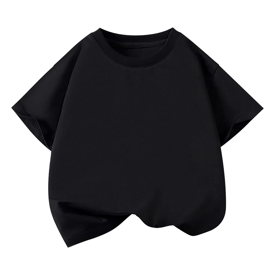 Kids Plain Color Short Sleeve T Shirt Summer Boys Girls Casual Tee Breathable Tops Children Casual School Clothing 2025 Fashion