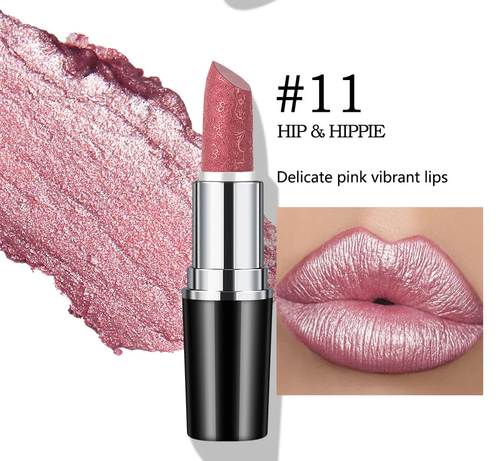 Makeup Non-sticky Non-fading Lipstick Pearlescent Long-lasting Moisturizing Fine Glitter Lip Gloss Hydrating Waterproof Lips Hot