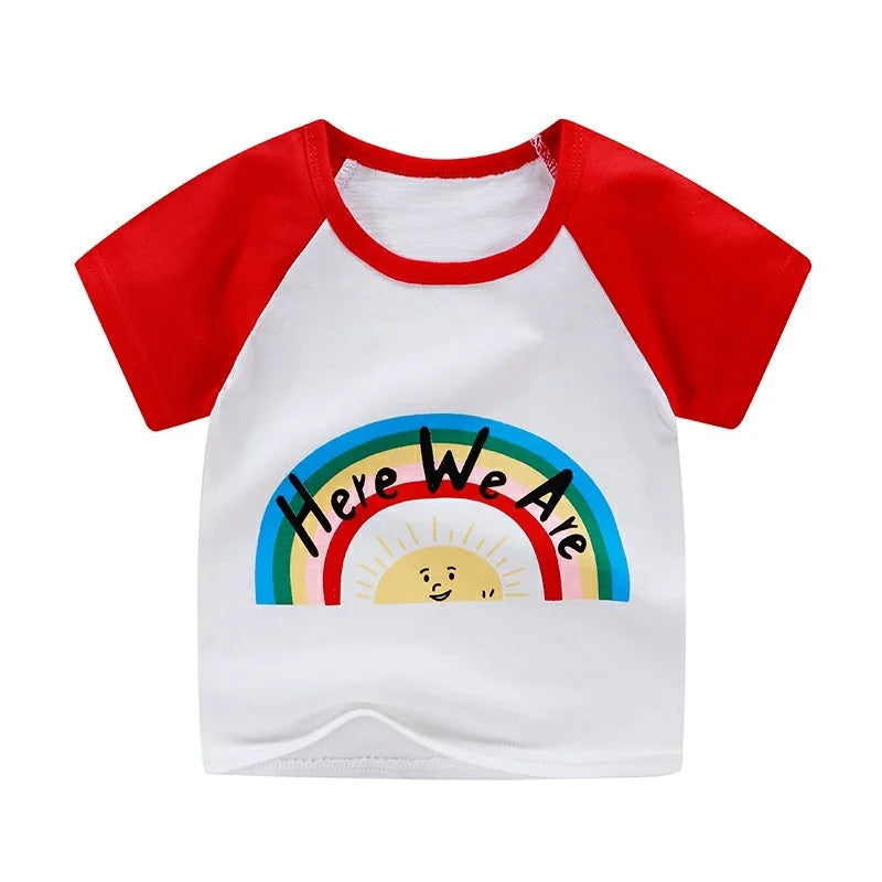 Children's Clothing T-Shirt  Kids Clothes Boys Girls Summer Cartoon Tops Short Sleeve Clothes 100% Cotton Baby Clothing