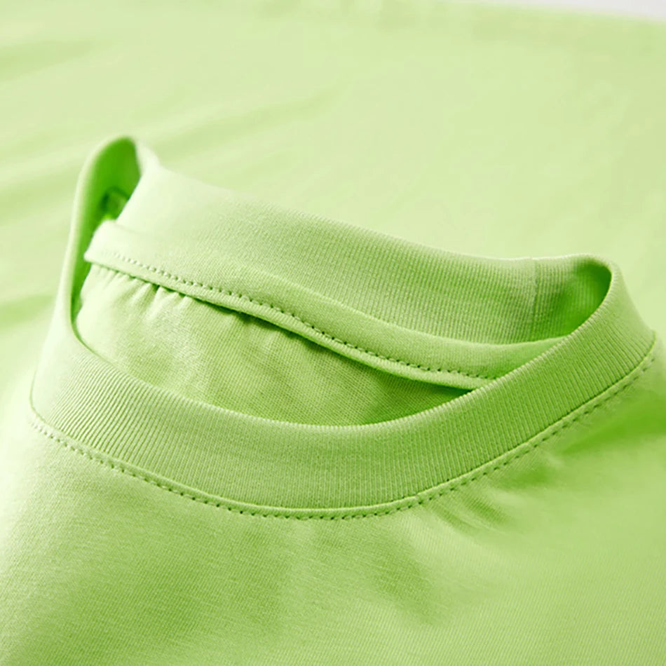 Kids Plain Color Short Sleeve T Shirt Summer Boys Girls Casual Tee Breathable Tops Children Casual School Clothing 2025 Fashion