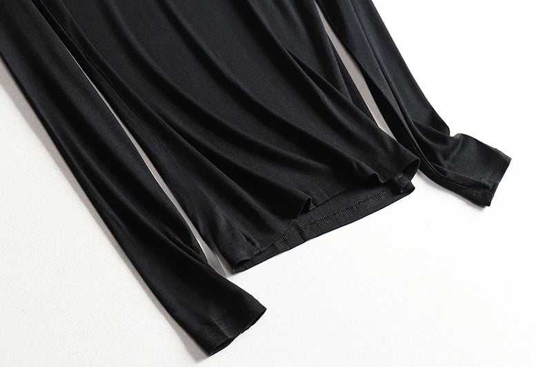 Plain Cotton Women T Shirt High Quality Elastic Basic Solid Long Sleeve T-shirts Female Casual Tops Korean Thin O Neck Tshirt