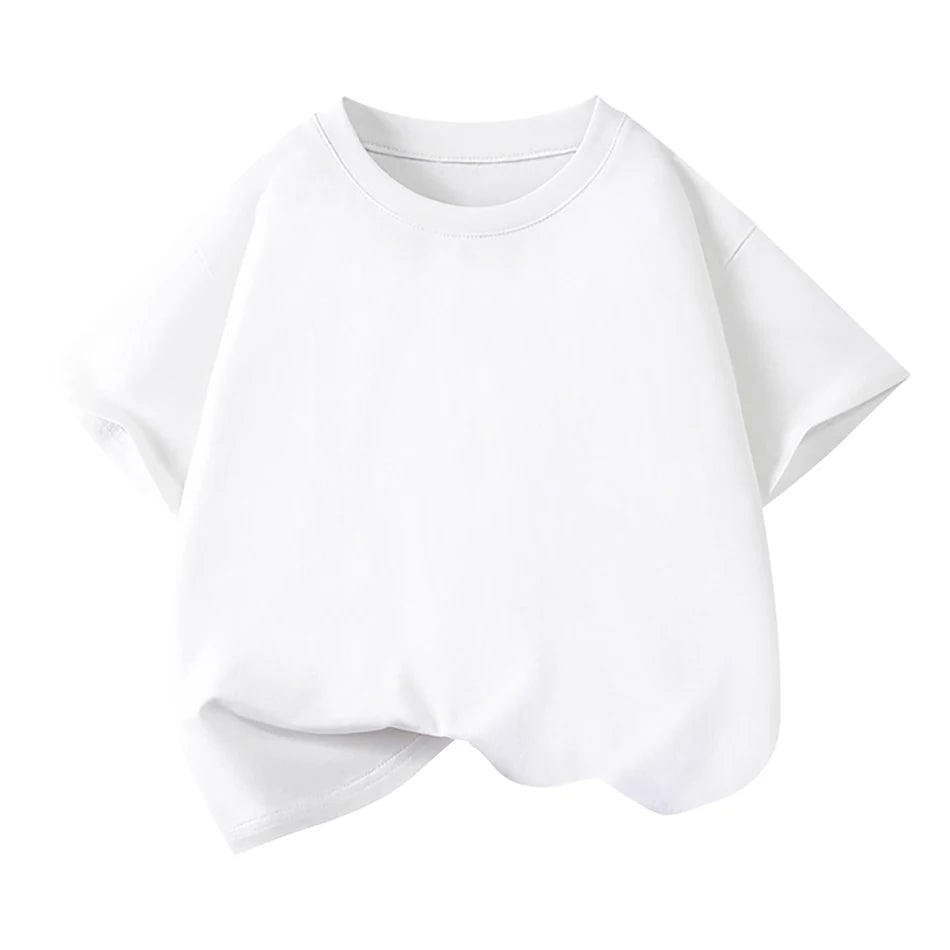 Kids Plain Color Short Sleeve T Shirt Summer Boys Girls Casual Tee Breathable Tops Children Casual School Clothing 2025 Fashion