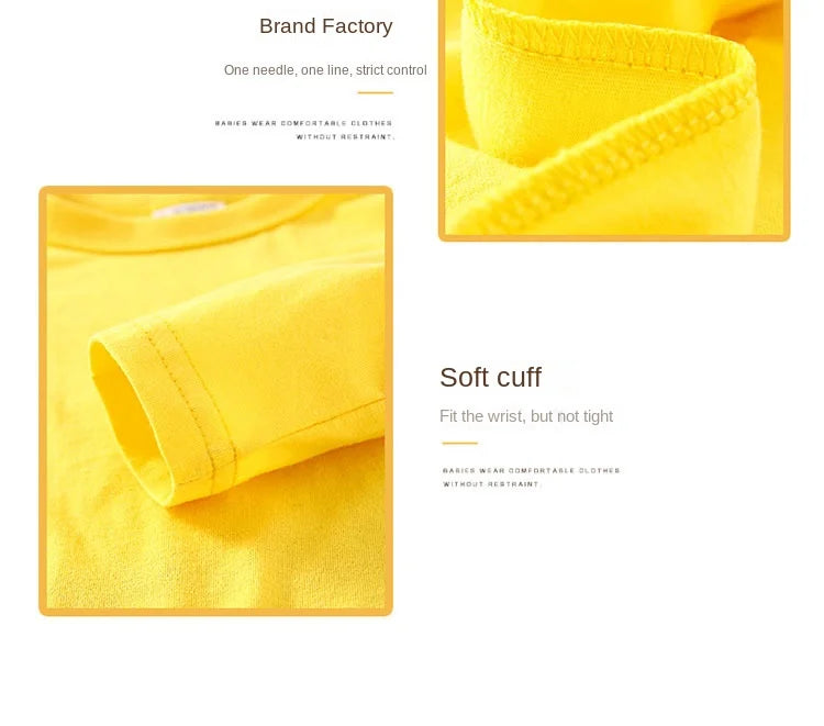 2025 Children T-shirt Boys Girls Tees Autumn Spring Cotton Long Sleeve White Shirt Kids Tops Baby Clothes