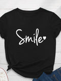 Women Tshirt Ladies Shirt Clothes Camisetas Mujer Smile Heart Print Women T Shirt Short Sleeve Summer Casual Streetwear Top Tees