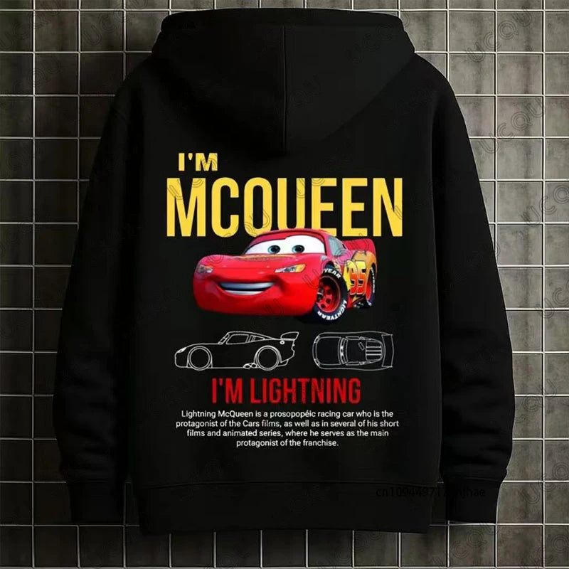 Lightning Mcqueen and Sally Print Couples Hoodies For Women Men 2026 The Cars Autumn Winter Long Sleeve Pullover Oversized Tops